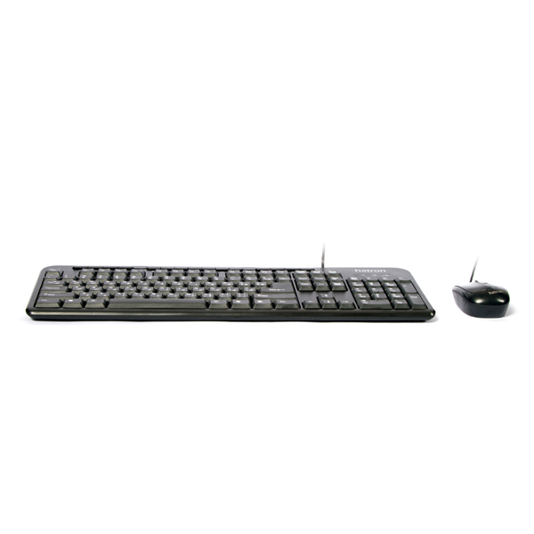 Hatron HKC-114 Multimedia USB Keyboard and Mouse کیبورد و موس با سیم اداری هترون مالتی مدیا